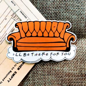‘F.R.I.E.N.D.S’ inspired Orange Couch Sticker | Fix a Flix Box