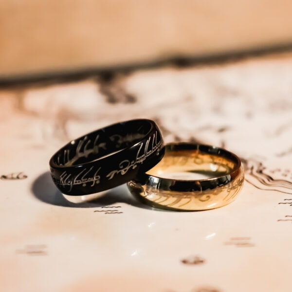 THE ONE RING of LOTR Fame in Black and gold
