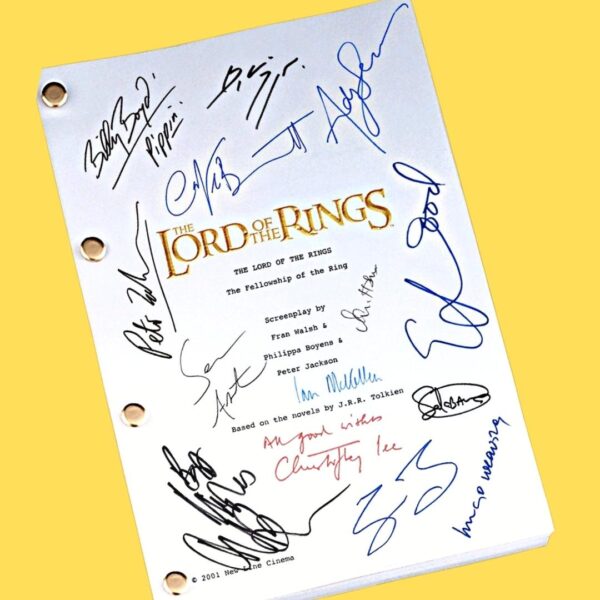 autographed screenplay of LOTR Fellowship of the Rings